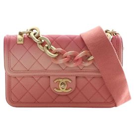 Bolsa Chanel Small Quilted Caviar Sunset On The Sea Flap Rosa