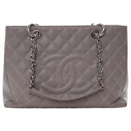 Tote Grand Shopping in Caviar grigio Chanel