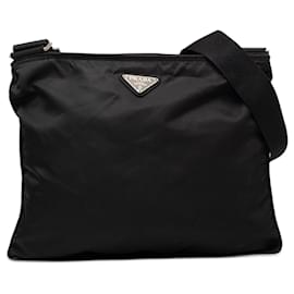 Borsa a tracolla Prada Tessuto nera con zip
