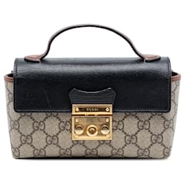 Borsa Gucci Mini GG Supreme Padlock beige