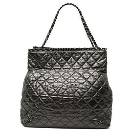 Tote Chanel Large Glazed Calfskin Quilted Chain Me Preto