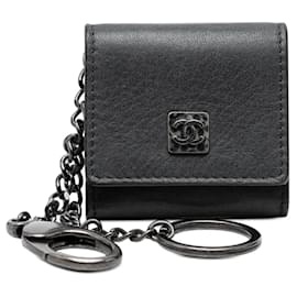 Black Chanel CC Calfskin Key Holder Case