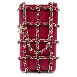 Clutch Chanel Lambskin Tech Me Out Rossa con Borsa a tracolla con catena
