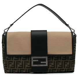Fendi Large Zucca Canvas Umwandelbare Gürteltasche Satchel Braun