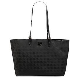Tote in tela Zucchino grande nero Fendi