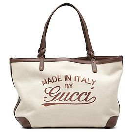 Brauner Gucci Canvas Craft Tote
