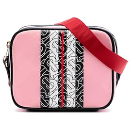 Borsa a tracolla per bambini Burberry TB Monogram Nylon Stripe rosa