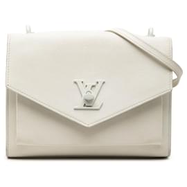 Borsa a tracolla MyLockMe Chain BB in pelle di vitello morbida bianca Louis Vuitton