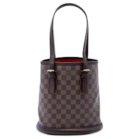 Borsa a secchiello Marais in Damier Ebene marrone Louis Vuitton