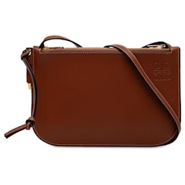 Bolso bandolera LOEWE Gate de cuero marrón con doble cremallera - Loewe