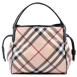 Tote Bilmore in tela rivestita con motivo Supernova Check beige Burberry