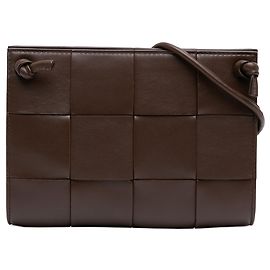 Mini borsa a tracolla Cassette in nappa marrone Bottega Veneta