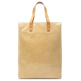 Borsa Tote Louis Vuitton Monogram Vernis Reade MM Beige