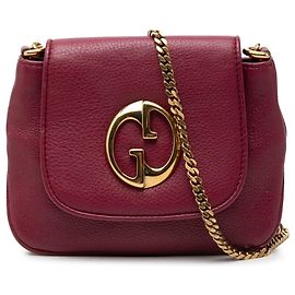 Borsa a tracolla con catena Gucci 1973 Small in vitello rosso