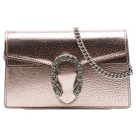 Gucci Mini Dionysus Metallic-Kalbsleder Umhängetasche Rosa