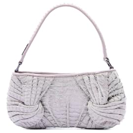 Borsa a tracolla con frange in pelle Burberry Prorsum viola