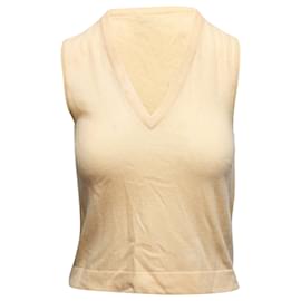 Gilet in cashmere vintage color crema Hermes Taglia US M - Hermès