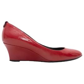 Vintage rote Gucci Lackschuhe mit Keilabsatz Größe 35