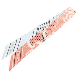 Sciarpa in seta Hermès Eperon d Or Bandana Silk Twilly Arancione