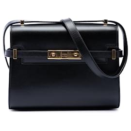 Mini borsa a tracolla Manhattan in pelle di vitello liscia nera Saint Laurent