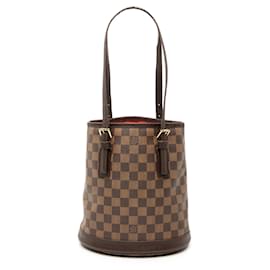 Borsa a secchiello Marais in Damier Ebene marrone Louis Vuitton