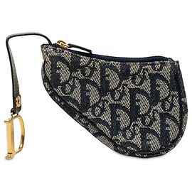 Portafoglio monete Diorissimo Trotter Saddle blu di Dior
