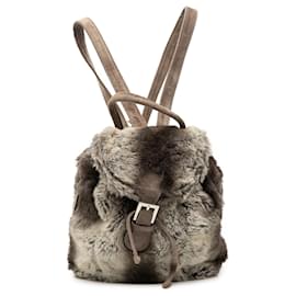 Zaino Fendi in pelliccia di visone grigio con stampa tie dye