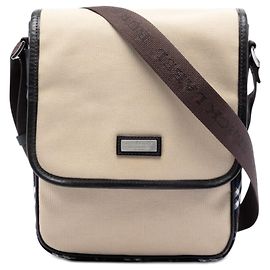 Beige Burberry Nova Check Trimmed Canvas Crossbody