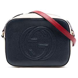 Piccola borsa a tracolla Gucci Soho Disco in pelle tricolore nera
