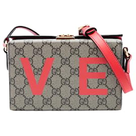 Borsa a tracolla Gucci Mini GG Supreme Love Trunk rossa