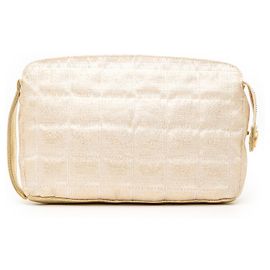 Pochette de lona Chanel New Travel Line beige