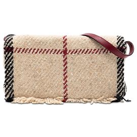 Borsa a tracolla in lana Burberry Mega Check beige