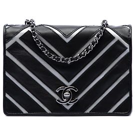 Borsa a Tracolla Chanel Small Chevron Lambskin Couture Flap Nera