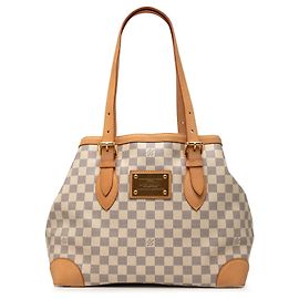Borsa Tote Louis Vuitton Damier Azur Hampstead MM bianca