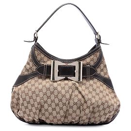 Borsa Hobo Gucci Large GG Canvas Dialux Queen Beige