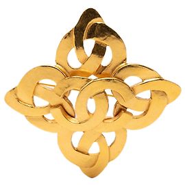Spilla intrecciata Chanel CC placcata oro