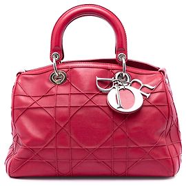 Borsa Granville Cannage Polochon in agnello rosso Dior