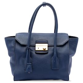Borsa Blue Prada Vitello Daino Sound Lock