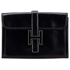 Clutch Jige 29 in pelle Box nera Hermès