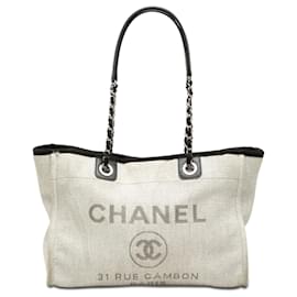Gray Chanel Small Canvas Deauville Tote