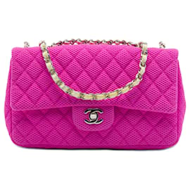 Borsa a tracolla Chanel Medium Classic Mesh Single Flap Rosa