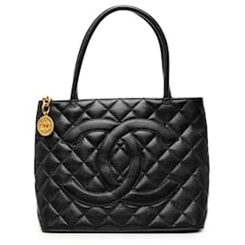 Borsa Tote Chanel Caviar Medallion Nera