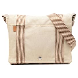 Hermès Canvas Fourre Tout Besace MM Umhängetasche Beige