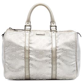 Borsa Boston Gucci Medium GG Imprime Argento