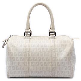 Borsa Boston Bauletto White Fendi Zucchino Spalmati Forever