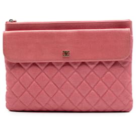Beauty Case e Clutch Chanel Medium Iridescent Quilted Caviar Rosa