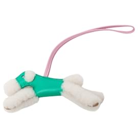 Green Hermès Milo Lambskin and Wool Budy Bag Charm Key Chain
