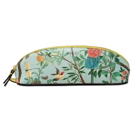 Gucci Federmäppchen aus blauem Tian Kalbsleder