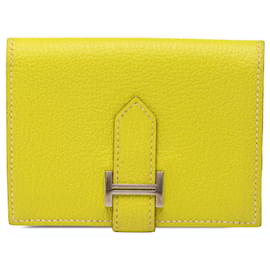 Tarjetero Hermès Bearn en cuero Epsom Amarillo