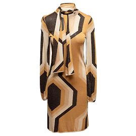 Vestido Kaleidoscope Vintage Oro y Multicolor Gucci Otoño/Invierno 2000 Talla US M
